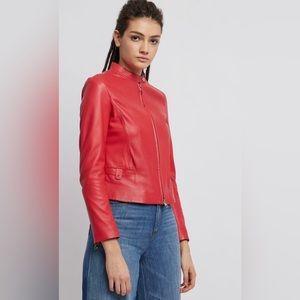 Emporio Armani Red Leather Jacket